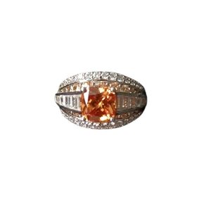 Sterling Silver and Orange CZ Ring